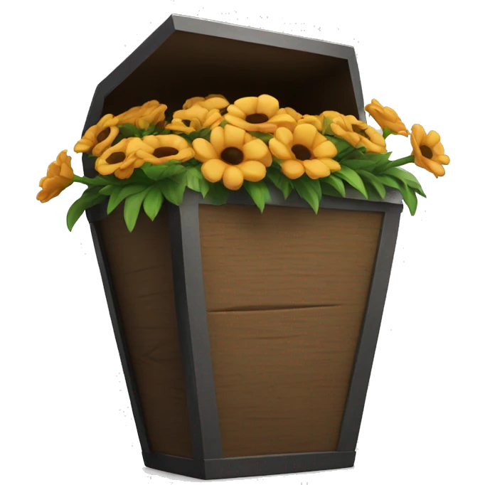 Coffin with a flower emoji