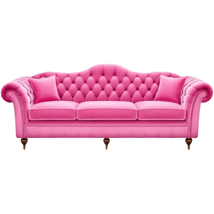 Pink six seats long sofa emoji