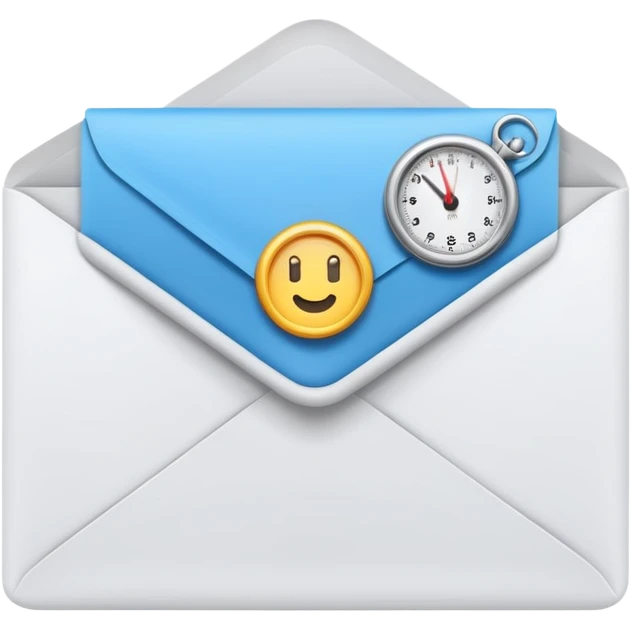 an envelop with a timer on it (to represent a programmed message) emoji