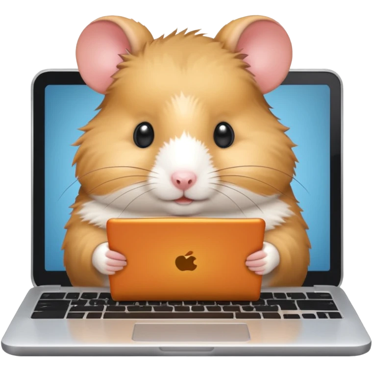 hamster working on a laptop emoji