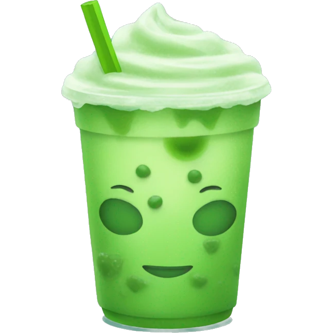 Iced matcha in an aesthetic to go cup emoji