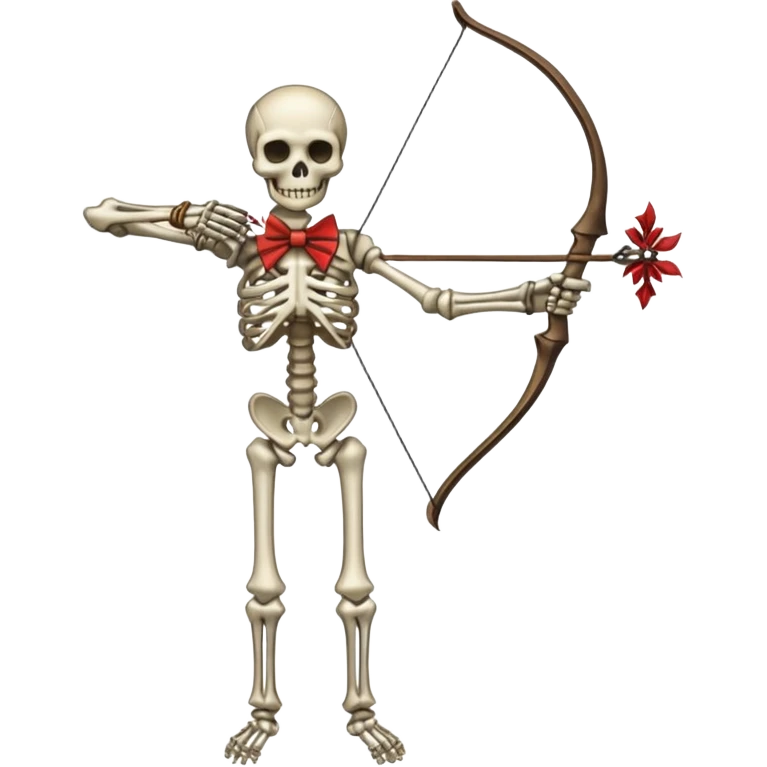 create a dnd style skeleton_archer.png with a bow using 48x48 pixels size emoji