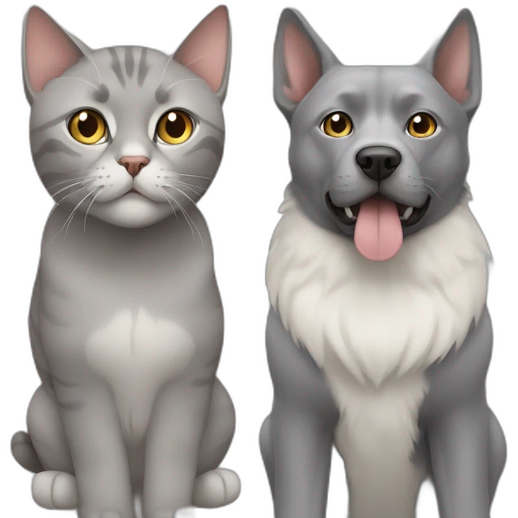 Pharaohs grey cat and dog  emoji