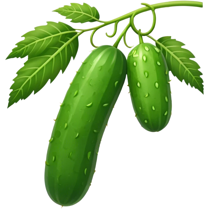 cucumber hangs on a palm branch emoji