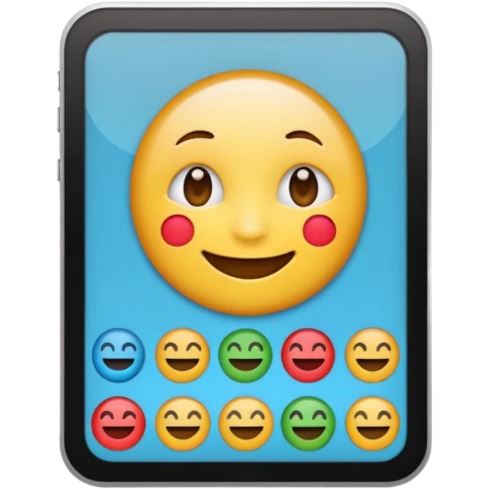 Create a realistic emoji of a device detecting different languages by analytics  emoji