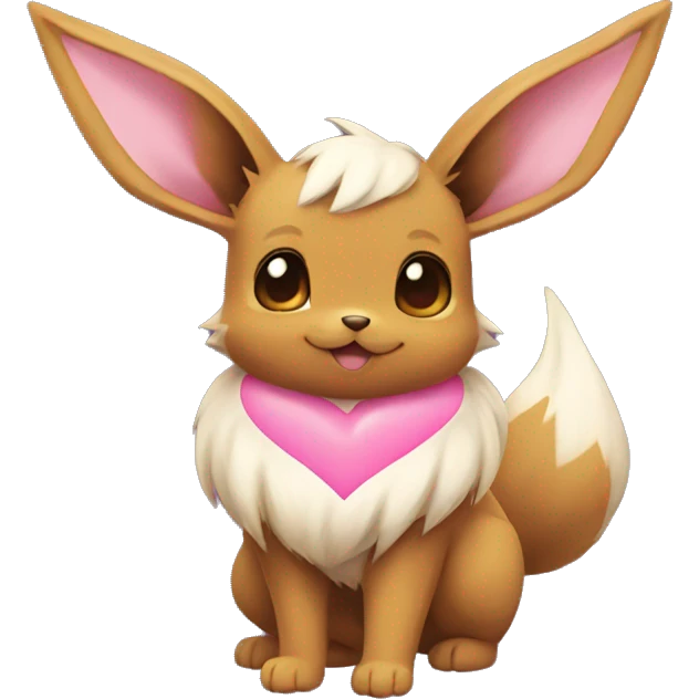 Eevee Pokemon with a pink heart emoji