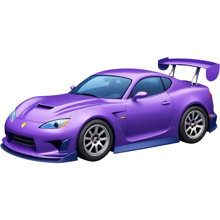 Purple and navy blue car doing a drift. emoji