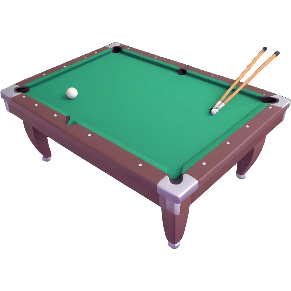 billiards pool table with cue ball and stick emoji