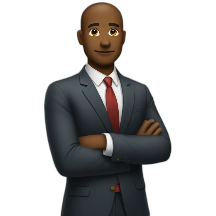 a man in a suit with his arms crossed emoji