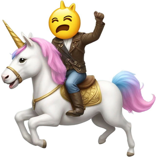 Dog riding a unicorn  emoji