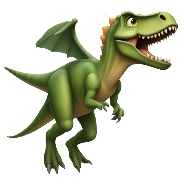 dinosaur flying in as emoji