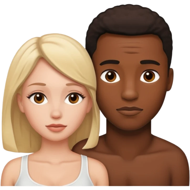 Black man white woman having sex emoji