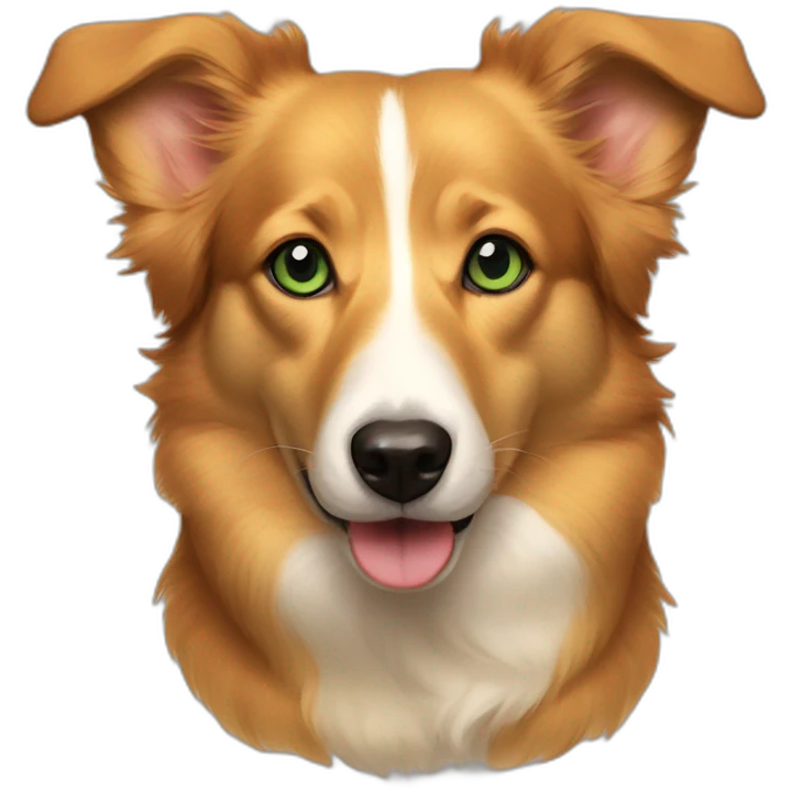 Duck tolling retriever corgi mix green eyes emoji