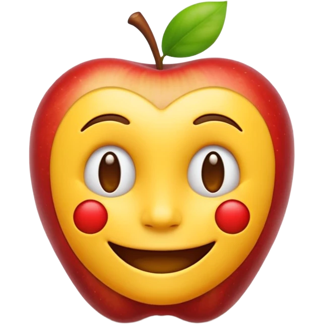 the text 'Emoji.sh' styled as a smiling emoji face, blending the letters into the apple emoji design emoji