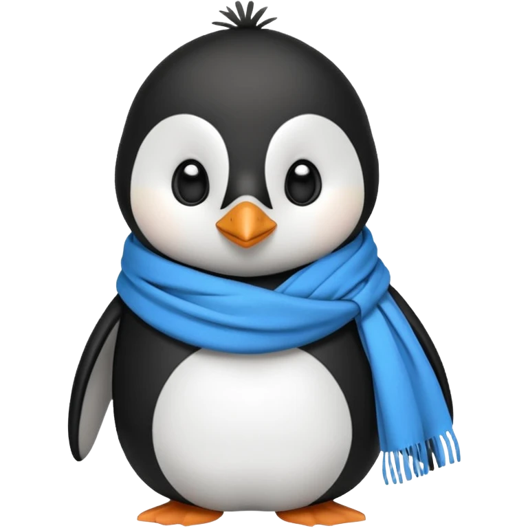 penguin with blue scarf  emoji