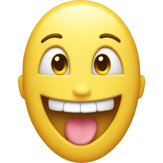 Smiling emoji with yellow bone in its mouth  emoji