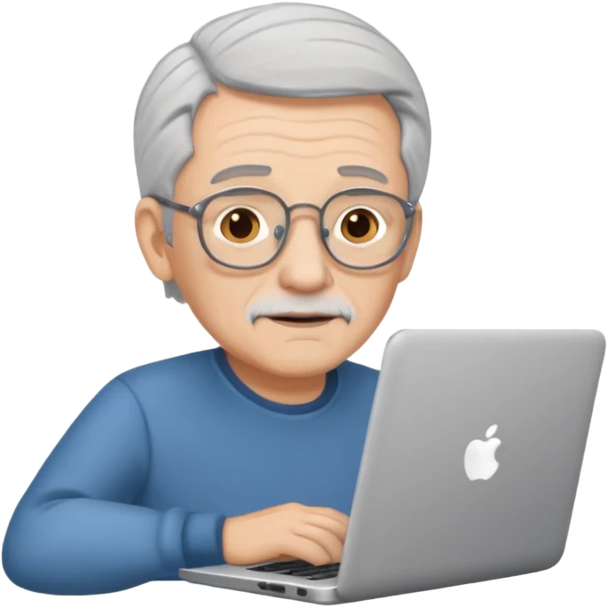AN OLD SNIIOR DEVELOPER WITH A LAPTOP emoji