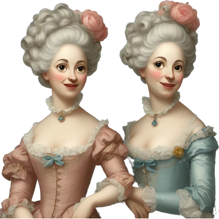 Painting of rococo women emoji