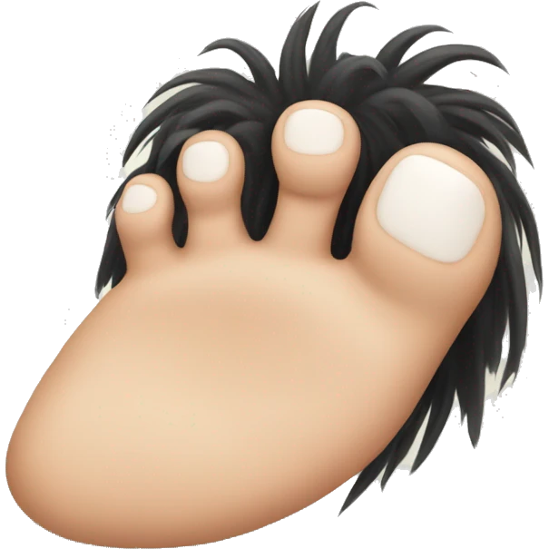 big toe with long hairs  emoji