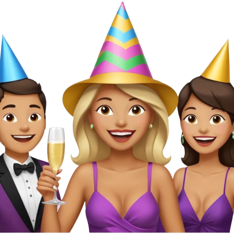 confident strong lean woman laughing with other people around her emoji