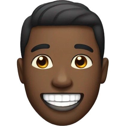 Black Man With High Fade Hairstyle and Gap Tooth Smile emoji