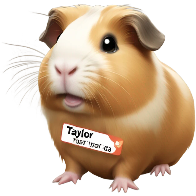 Guinea pig with Nametag Taylor emoji