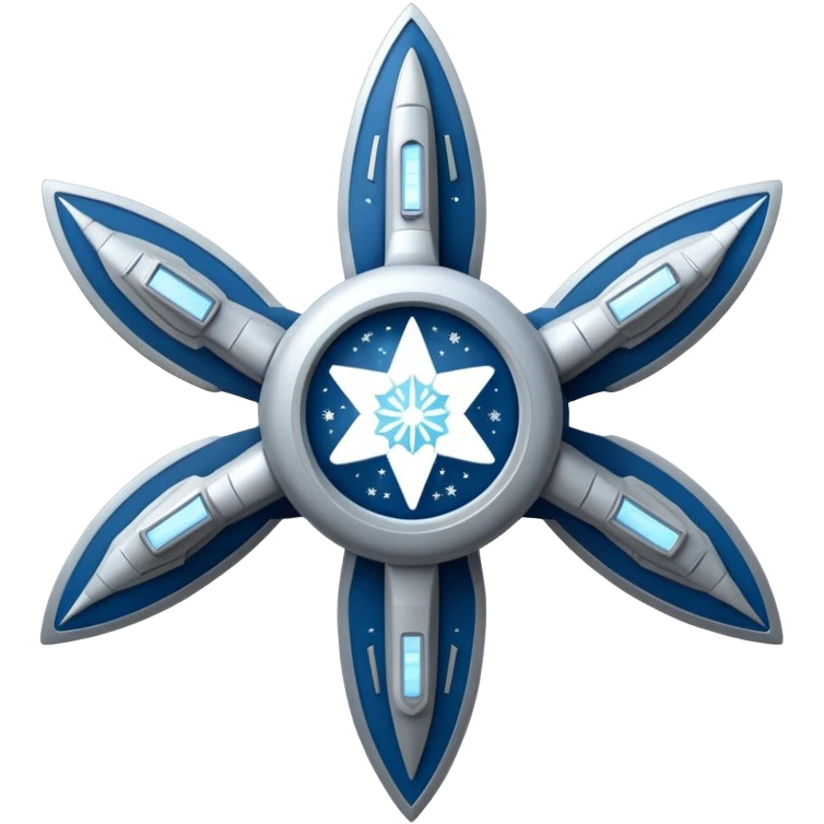 startrek space ship with a snowflake behind it emoji