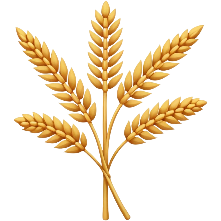 Minimalist emoji-style icon representing celiac disease: a golden wheat stalk with a bold red ‘no’ cross on top, flat design, clean lines, simple shapes, high contrast, centered on a transparent or white background, friendly but clear medical symbol, vector-style, smooth edges. emoji