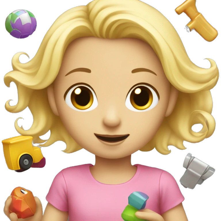 blonde children playing with toys  emoji
