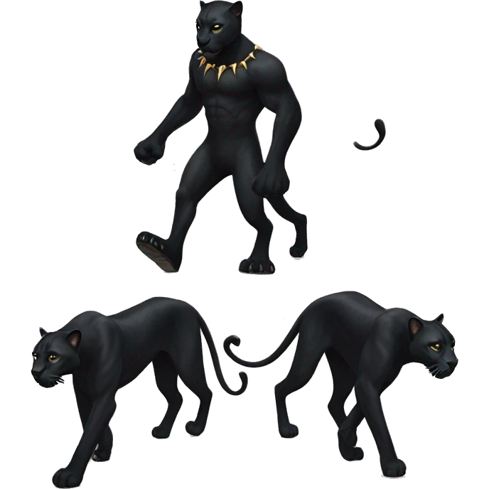 Black panther walking with four legs and spots emoji