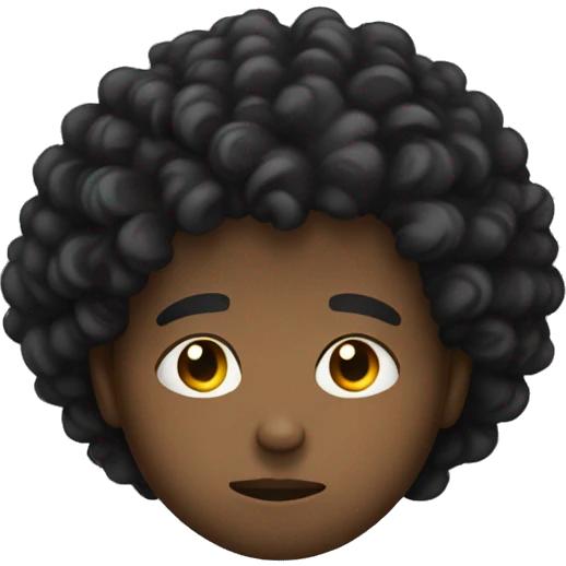 black boy curly hair sad face  emoji