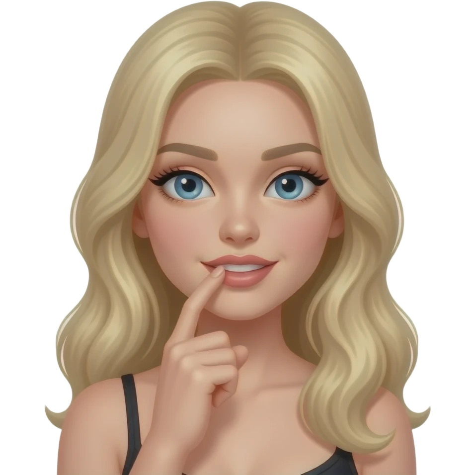 White girl sort brow êtes and haïr Who is sexy and who flirts with a finger in his mouth emoji