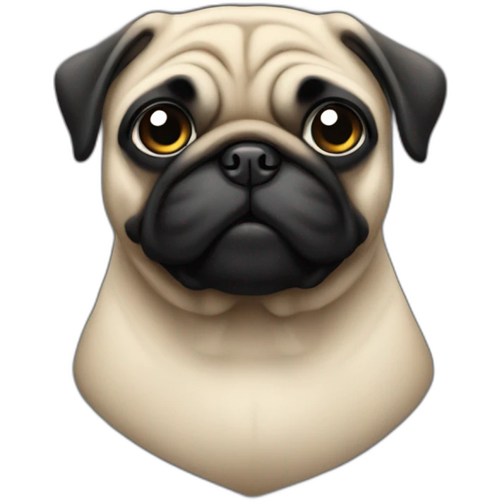 pug wearing a black t-shirt emoji