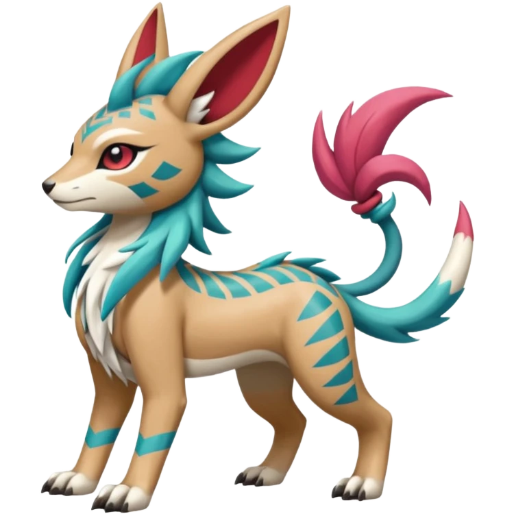  Tropical Tiny Marked Patterned Tribal WereGarurumon-Suicune-Linoone-Meloetta-Zangoose-fusion-hybrid-creature (full body) emoji