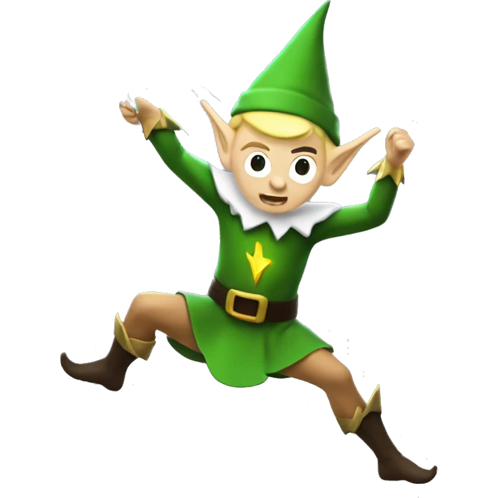 elf pumping lightning into a slay emoji