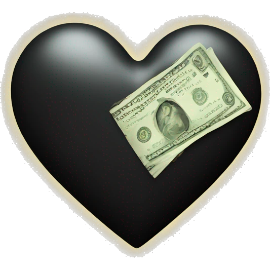 black heart with money emoji