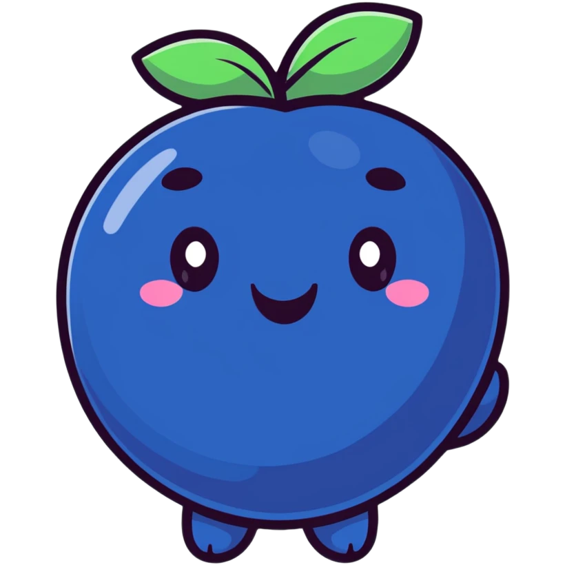 cute happy blueberry character emoji