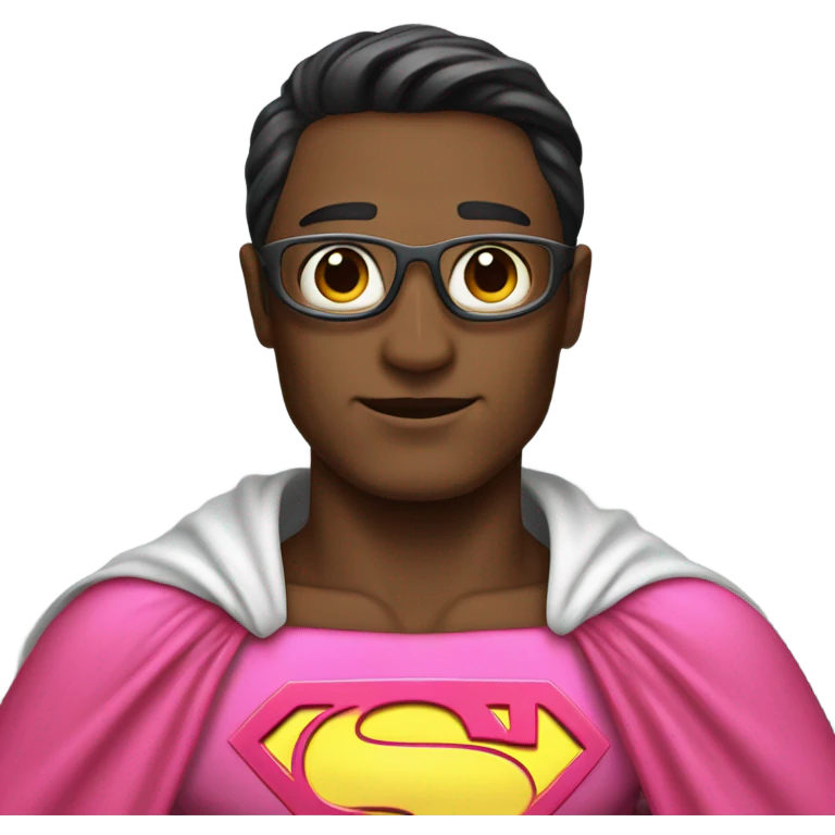 Pink bug with Superman cape emoji