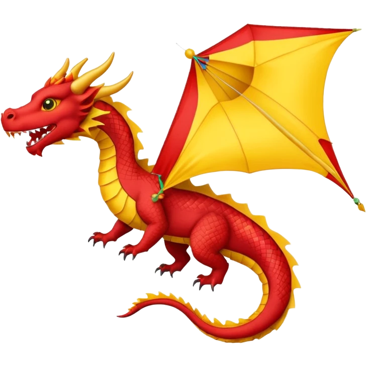 kite with dragon shape emoji