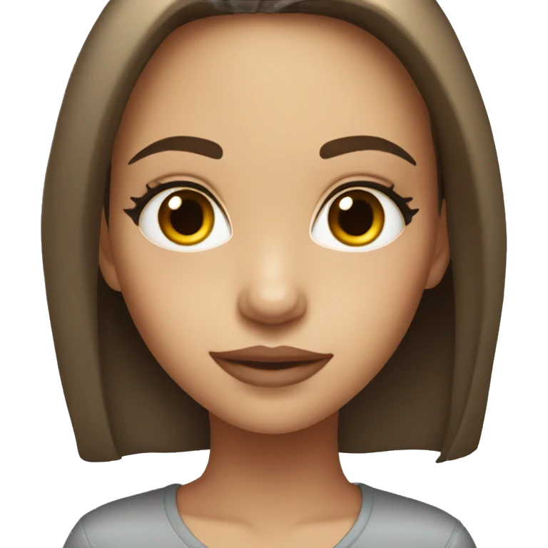 light brunette girl with long eyelashes  emoji