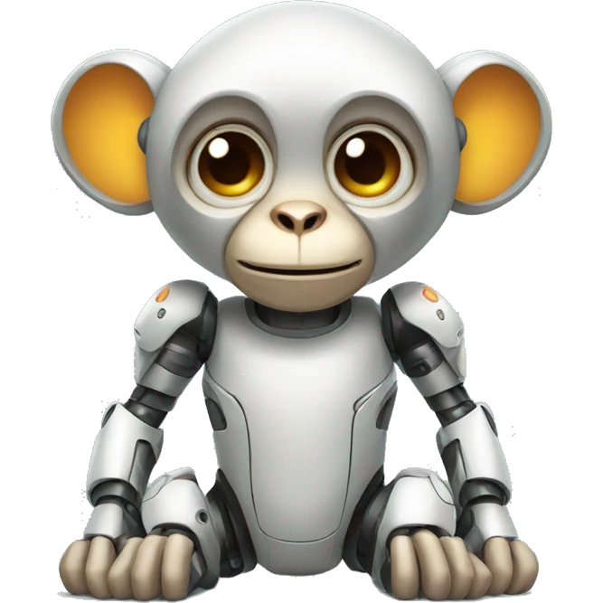 Cute AI robot monkey  emoji