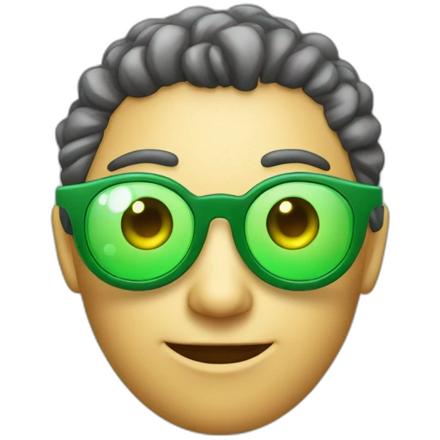 Alienígena verde usando um óculos de sol com lentes escuras  emoji