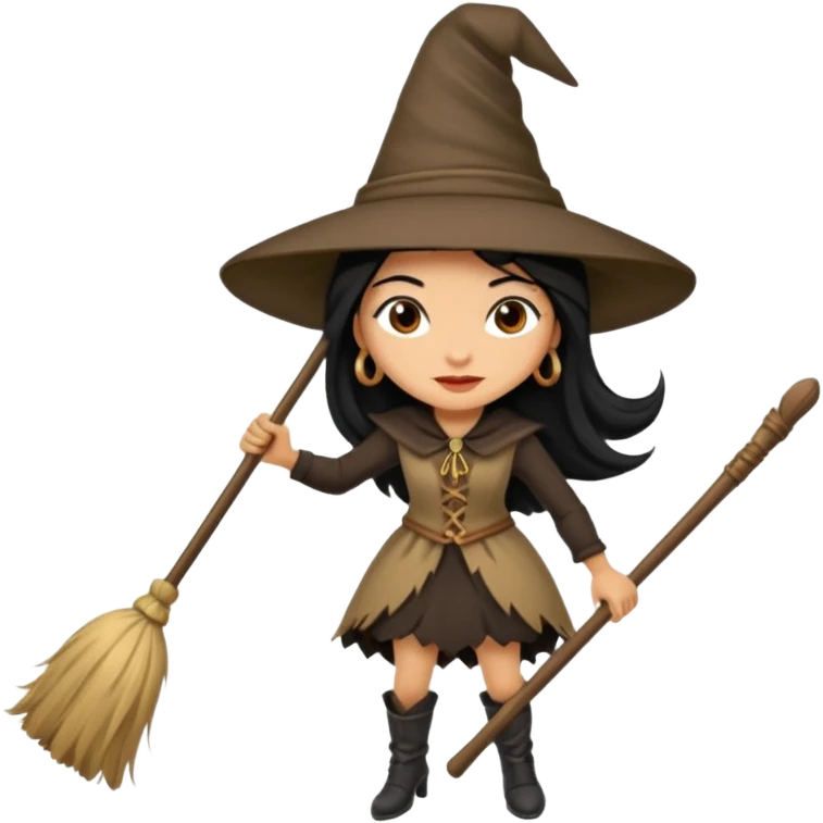 Bruja en escoba emoji