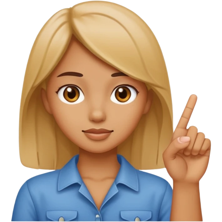 Girl holding up middle finger emoji