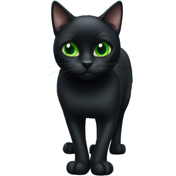 Black cat with green eyes emoji