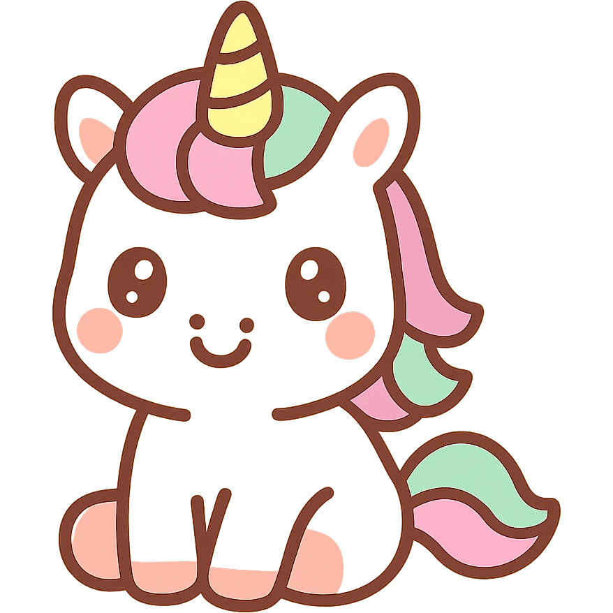 cute character, cartoon style, vibrant colors, innocent features, big eyes, happy expression emoji