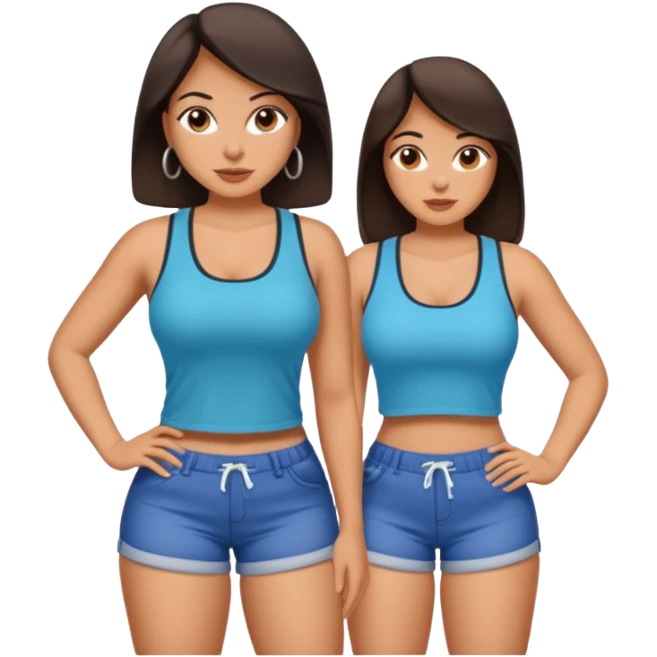 a big chested, big butt latina in a tank top and shorts emoji