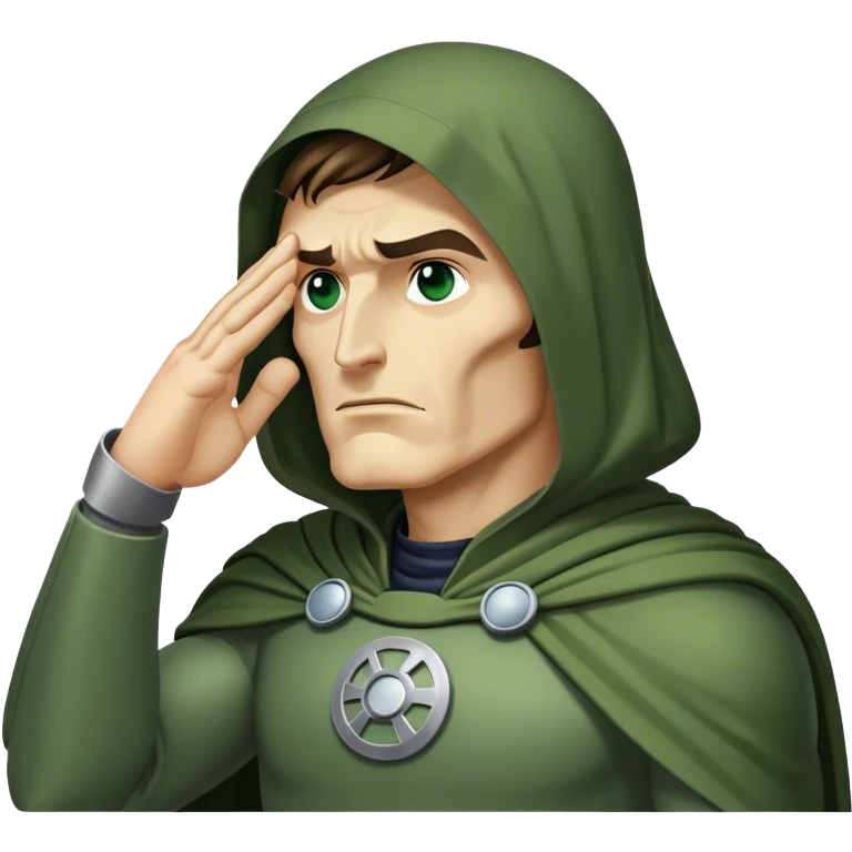 Dr doom salute hand on forehead emoji