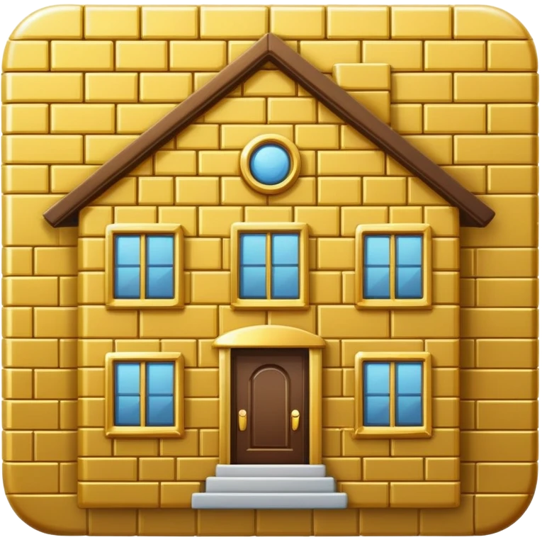 A gold brick house emoji