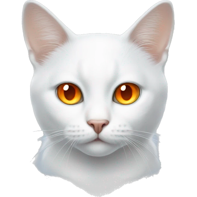 White cat with left orange eye and left blue eye  emoji